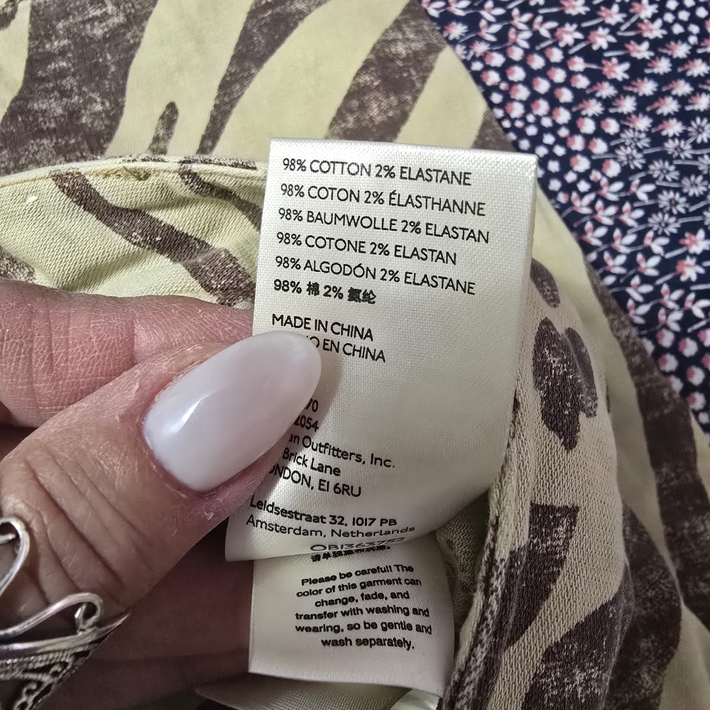 Pilcro Wide Leg Pants - Brown and Cream - Picture 5 of 5